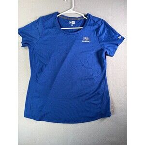 Women's New Era Extra Large Blue and White Subaru Short Sleeve Shirt